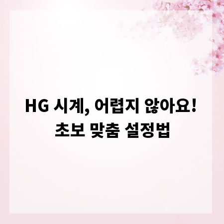 HG 시계, 어렵지 않아요! 초보 맞춤 설정법
