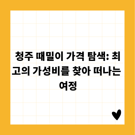 청주 때밀이 가격 탐색: 최고의 가성비를 찾아 떠나는 여정