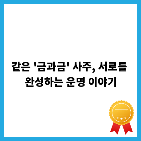 같은 '금과금' 사주, 서로를 완성하는 운명 이야기