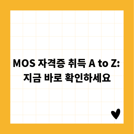 MOS 자격증 취득 A to Z: 지금 바로 확인하세요
