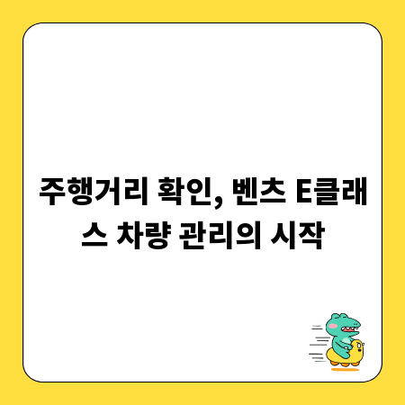 주행거리 확인, 벤츠 E클래스 차량 관리의 시작