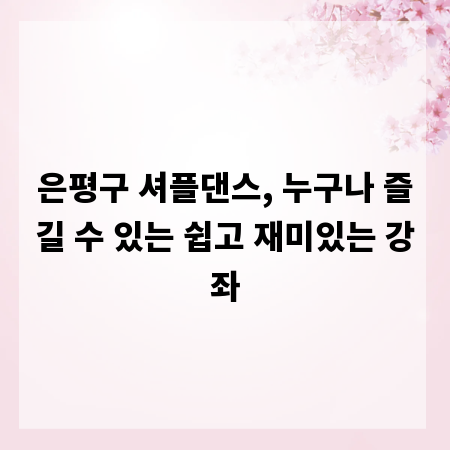 은평구 셔플댄스, 누구나 즐길 수 있는 쉽고 재미있는 강좌