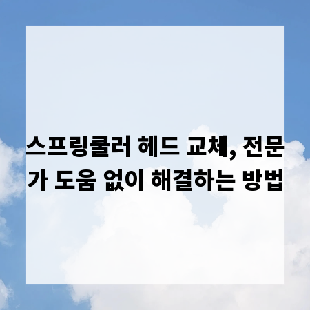 스프링쿨러 헤드 교체, 전문가 도움 없이 해결하는 방법