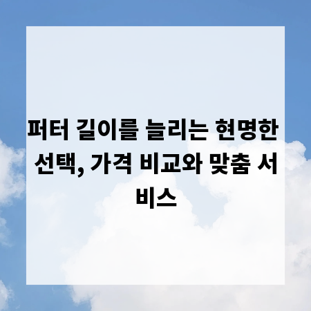 퍼터 길이를 늘리는 현명한 선택, 가격 비교와 맞춤 서비스