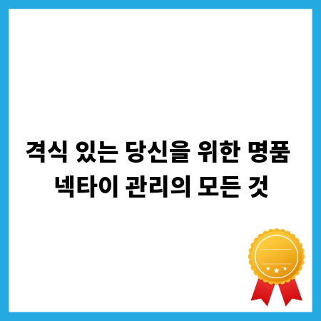 격식 있는 당신을 위한 명품 넥타이 관리의 모든 것