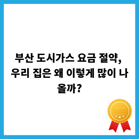부산 도시가스 요금 절약, 우리 집은 왜 이렇게 많이 나올까?