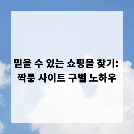 믿을 수 있는 쇼핑몰 찾기: 짝퉁 사이트 구별 노하우