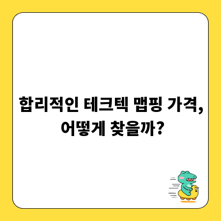 합리적인 테크텍 맵핑 가격, 어떻게 찾을까?