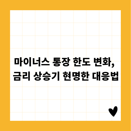 마이너스 통장 한도 변화, 금리 상승기 현명한 대응법