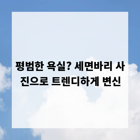 평범한 욕실? 세면바리 사진으로 트렌디하게 변신