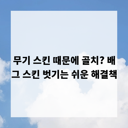 무기 스킨 때문에 골치? 배그 스킨 벗기는 쉬운 해결책