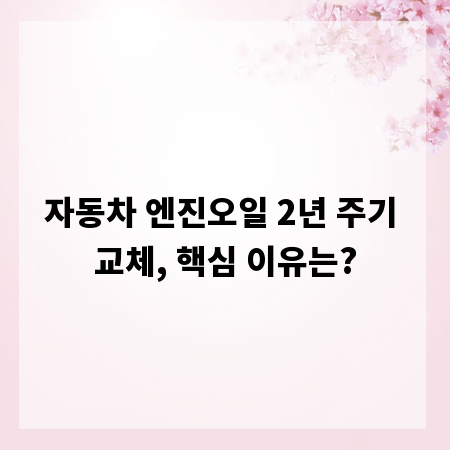 자동차 엔진오일 2년 주기 교체, 핵심 이유는?