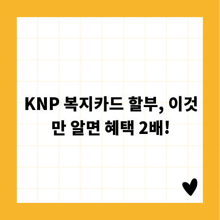 KNP 복지카드 할부, 이것만 알면 혜택 2배!