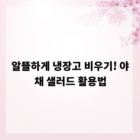 알뜰하게 냉장고 비우기! 야채 샐러드 활용법
