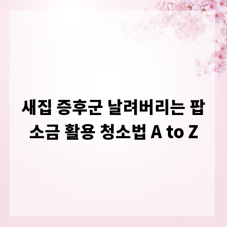 새집 증후군 날려버리는 팝소금 활용 청소법 A to Z