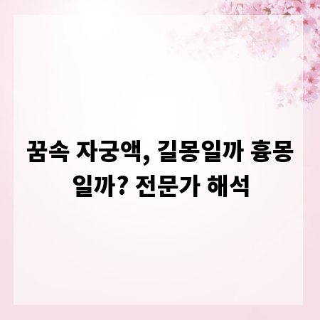 꿈속 자궁액, 길몽일까 흉몽일까? 전문가 해석
