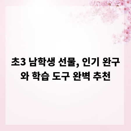 초3 남학생 선물, 인기 완구와 학습 도구 완벽 추천