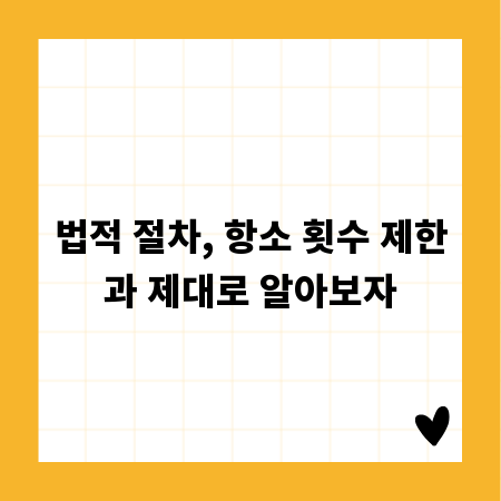 법적 절차, 항소 횟수 제한과 제대로 알아보자