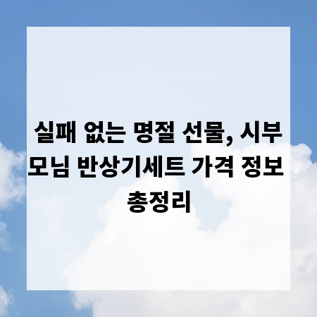실패 없는 명절 선물, 시부모님 반상기세트 가격 정보 총정리