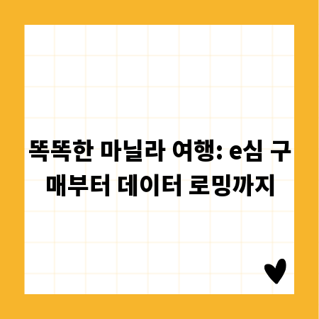 똑똑한 마닐라 여행: e심 구매부터 데이터 로밍까지