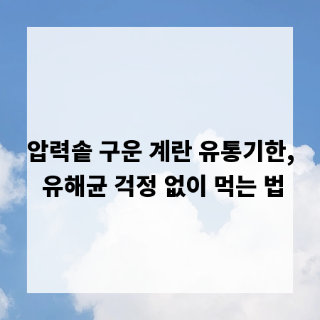 압력솥 구운 계란 유통기한, 유해균 걱정 없이 먹는 법