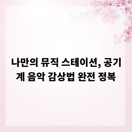 나만의 뮤직 스테이션, 공기계 음악 감상법 완전 정복