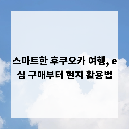 스마트한 후쿠오카 여행, e심 구매부터 현지 활용법