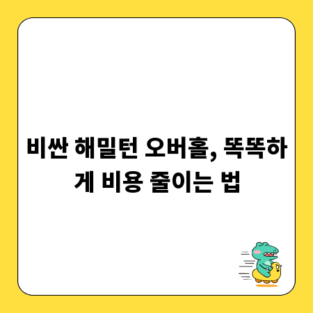 비싼 해밀턴 오버홀, 똑똑하게 비용 줄이는 법