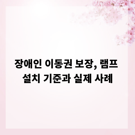 장애인 이동권 보장, 램프 설치 기준과 실제 사례
