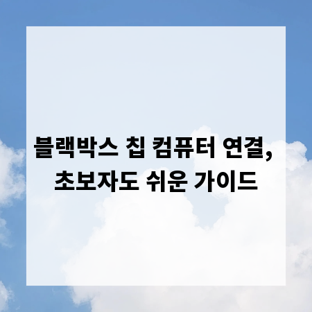 블랙박스 칩 컴퓨터 연결, 초보자도 쉬운 가이드