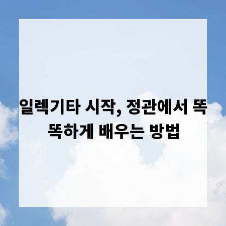 일렉기타 시작, 정관에서 똑똑하게 배우는 방법