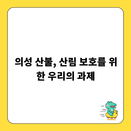 의성 산불, 산림 보호를 위한 우리의 과제