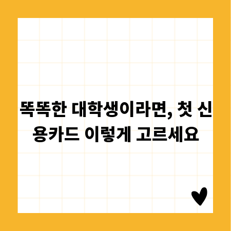 똑똑한 대학생이라면, 첫 신용카드 이렇게 고르세요