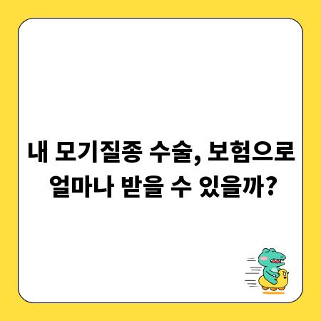 내 모기질종 수술, 보험으로 얼마나 받을 수 있을까?