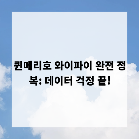 퀸메리호 와이파이 완전 정복: 데이터 걱정 끝!