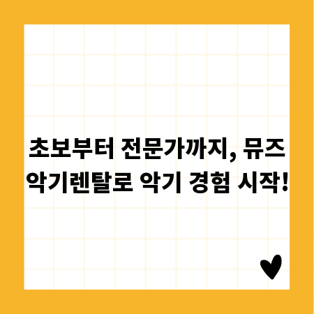 초보부터 전문가까지, 뮤즈악기렌탈로 악기 경험 시작!