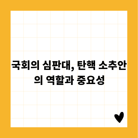국회의 심판대, 탄핵 소추안의 역할과 중요성