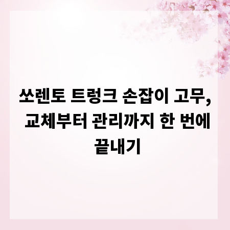 쏘렌토 트렁크 손잡이 고무, 교체부터 관리까지 한 번에 끝내기