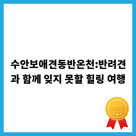 수안보애견동반온천:반려견과 함께 잊지 못할 힐링 여행