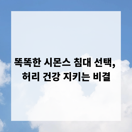 똑똑한 시몬스 침대 선택, 허리 건강 지키는 비결